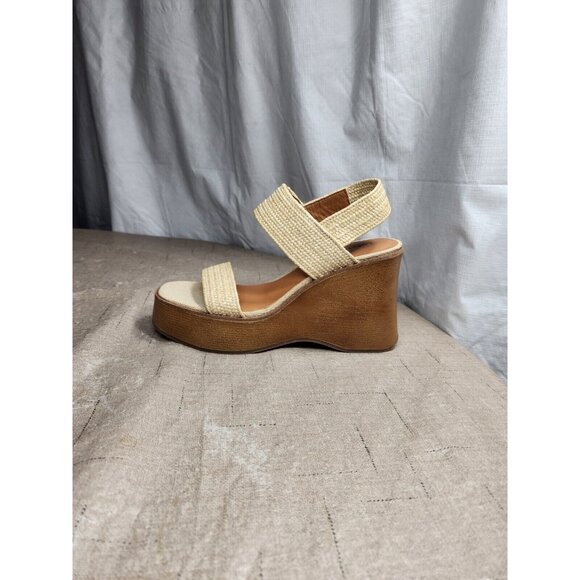 Lucky Brand Women's Size 7.5 M Delukah Ankle Strap Slingback Wedge Sandals (647 - Picture 6 of 11